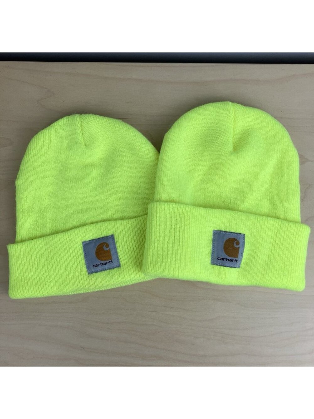 Carhartt A18 Beanie Winter Hat High Visibility Safety Yellow Neon (Lot Of 2!)